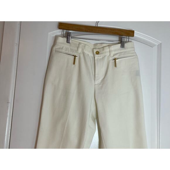Lauren Jeans Co Capris Size 4P White High Rise Preppy Country Club Twee - Picture 2 of 6